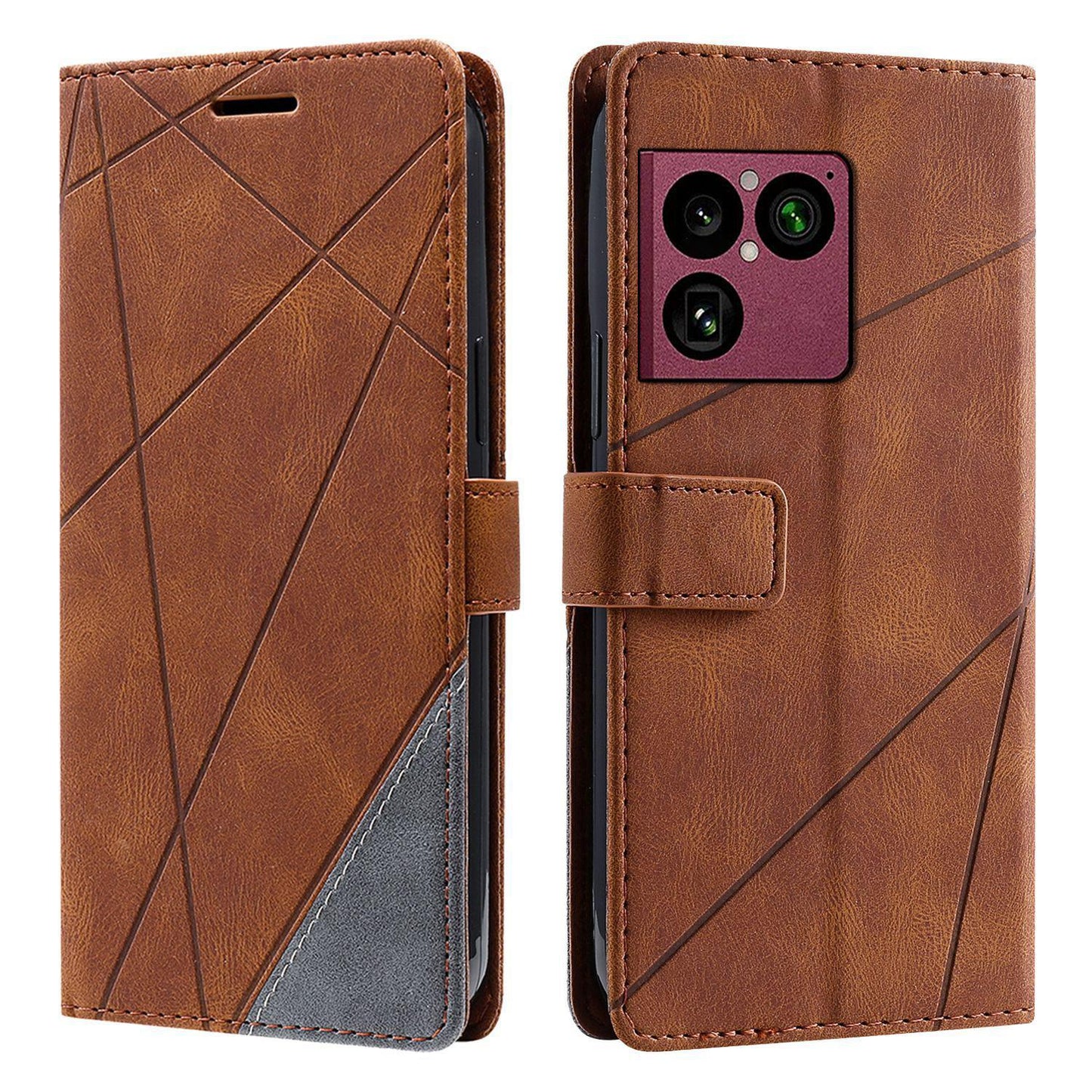For Sony Xperia 1 VIII Skin Feel Splicing Leather Phone Case(Brown)