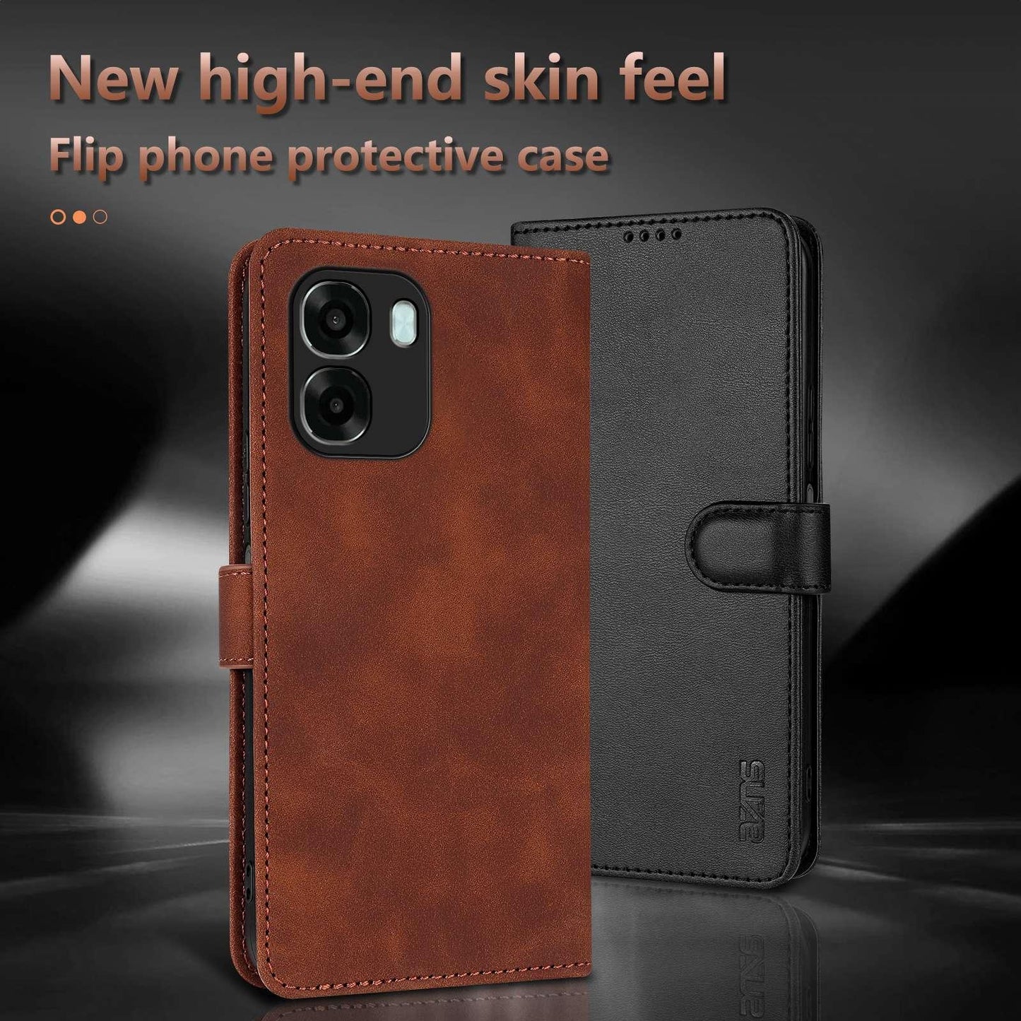 For OPPO A6x 5G / A6 5G Global AZNS Skin Feel Calf Texture Flip Leather Phone Case(Red)