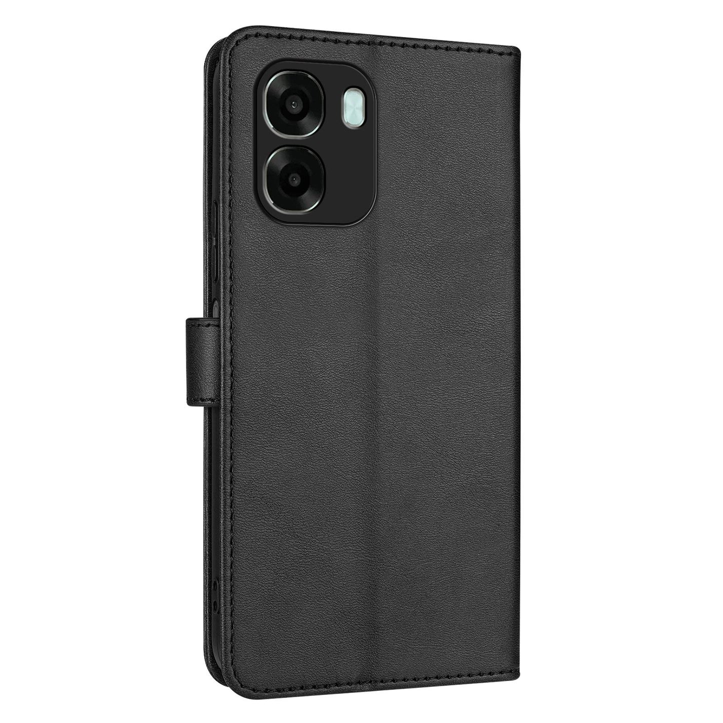 For OPPO A6x 5G / A6 5G Global AZNS Skin Feel Calf Texture Flip Leather Phone Case(Black)