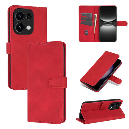 For OPPO Reno16 Pro 5G Global AZNS Skin Feel Calf Texture Flip Leather Phone Case(Red)