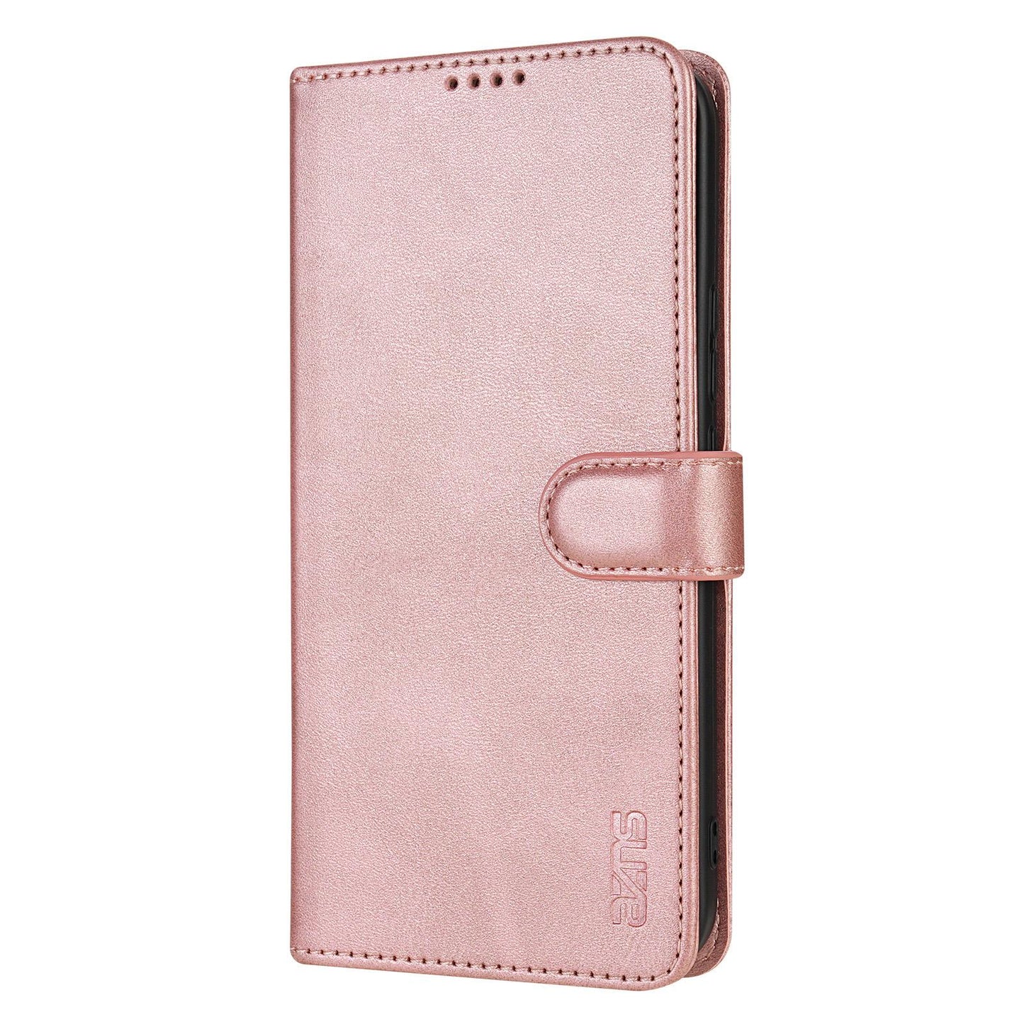 For OPPO Reno16 Pro 5G Global AZNS Skin Feel Calf Texture Flip Leather Phone Case(Rose Gold)