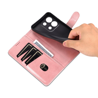 For OPPO Reno16 Pro 5G Global AZNS Skin Feel Calf Texture Flip Leather Phone Case(Rose Gold)