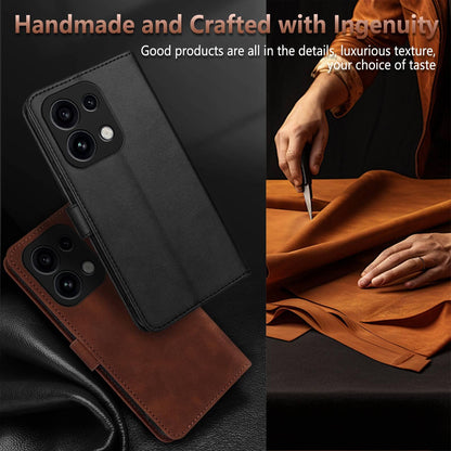 For OPPO Reno16 Pro 5G Global AZNS Skin Feel Calf Texture Flip Leather Phone Case(Rose Gold)