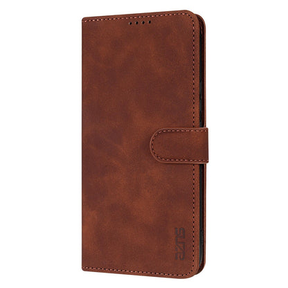 For OPPO Reno16 5G Global AZNS Skin Feel Calf Texture Flip Leather Phone Case(Brown)