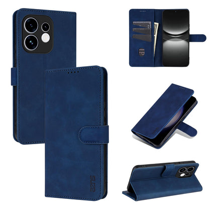 For OPPO Reno16 5G Global AZNS Skin Feel Calf Texture Flip Leather Phone Case(Blue)