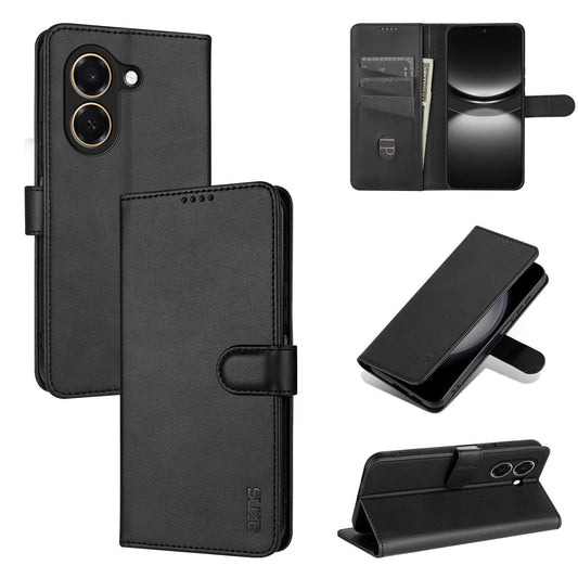 For Honor Play 80 Plus 5G AZNS Skin Feel Calf Texture Flip Leather Phone Case(Black)