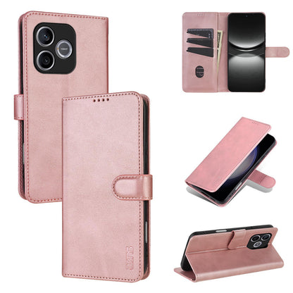 For Honor 600 Lite Global AZNS Skin Feel Calf Texture Flip Leather Phone Case(Rose Gold)