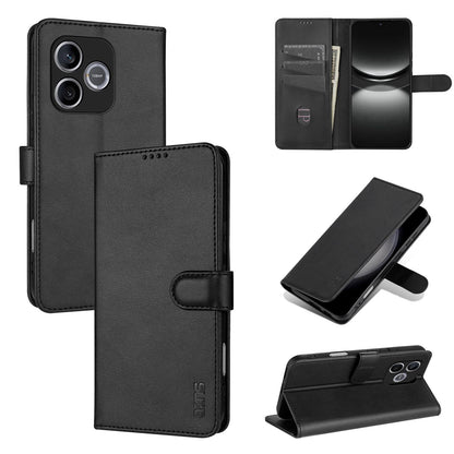 For Honor 600 Lite Global AZNS Skin Feel Calf Texture Flip Leather Phone Case(Black)