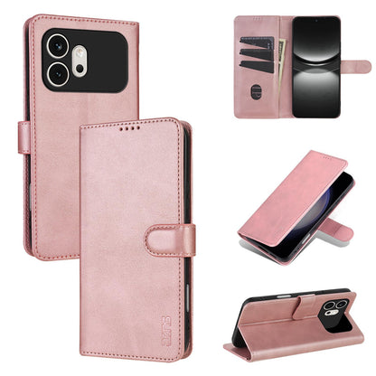 For Honor 600 Global AZNS Skin Feel Calf Texture Flip Leather Phone Case(Rose Gold)