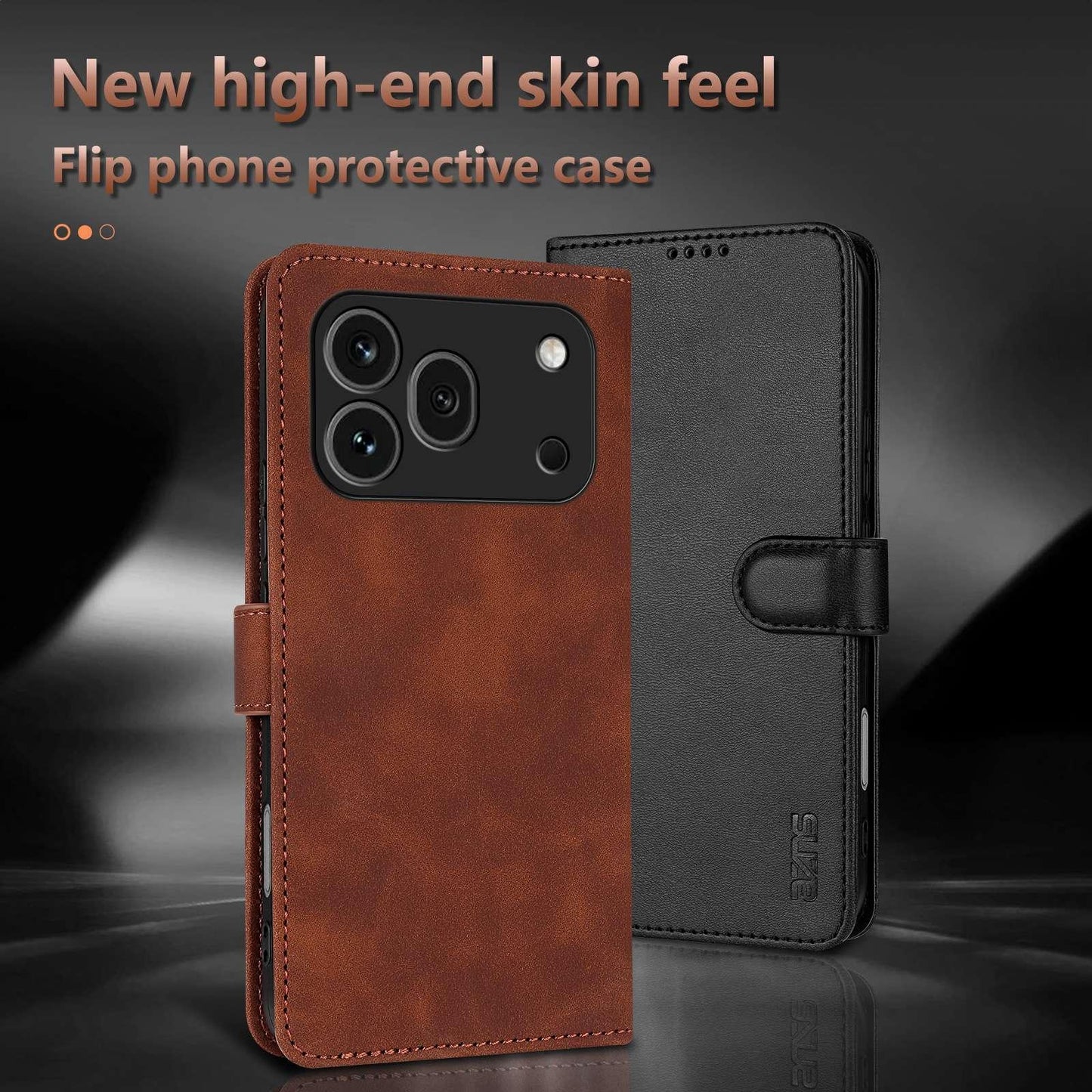 For Honor 600 Pro Global AZNS Skin Feel Calf Texture Flip Leather Phone Case(Brown)