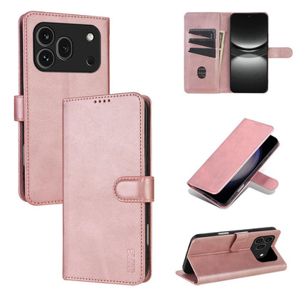For Honor 600 Pro Global AZNS Skin Feel Calf Texture Flip Leather Phone Case(Rose Gold)