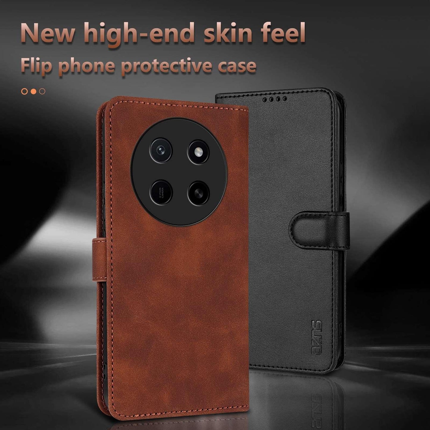 For Honor X80 Pro Max 5G AZNS Skin Feel Calf Texture Flip Leather Phone Case(Brown)