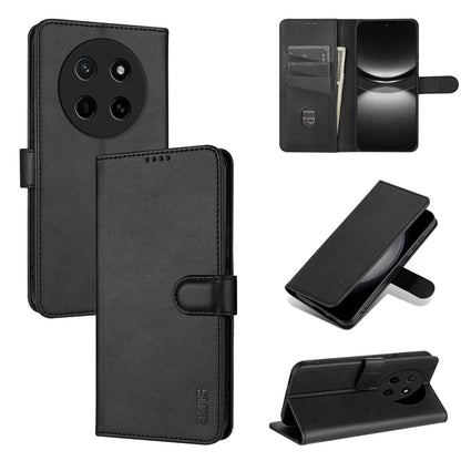 For Honor X80 Pro Max 5G AZNS Skin Feel Calf Texture Flip Leather Phone Case(Black)