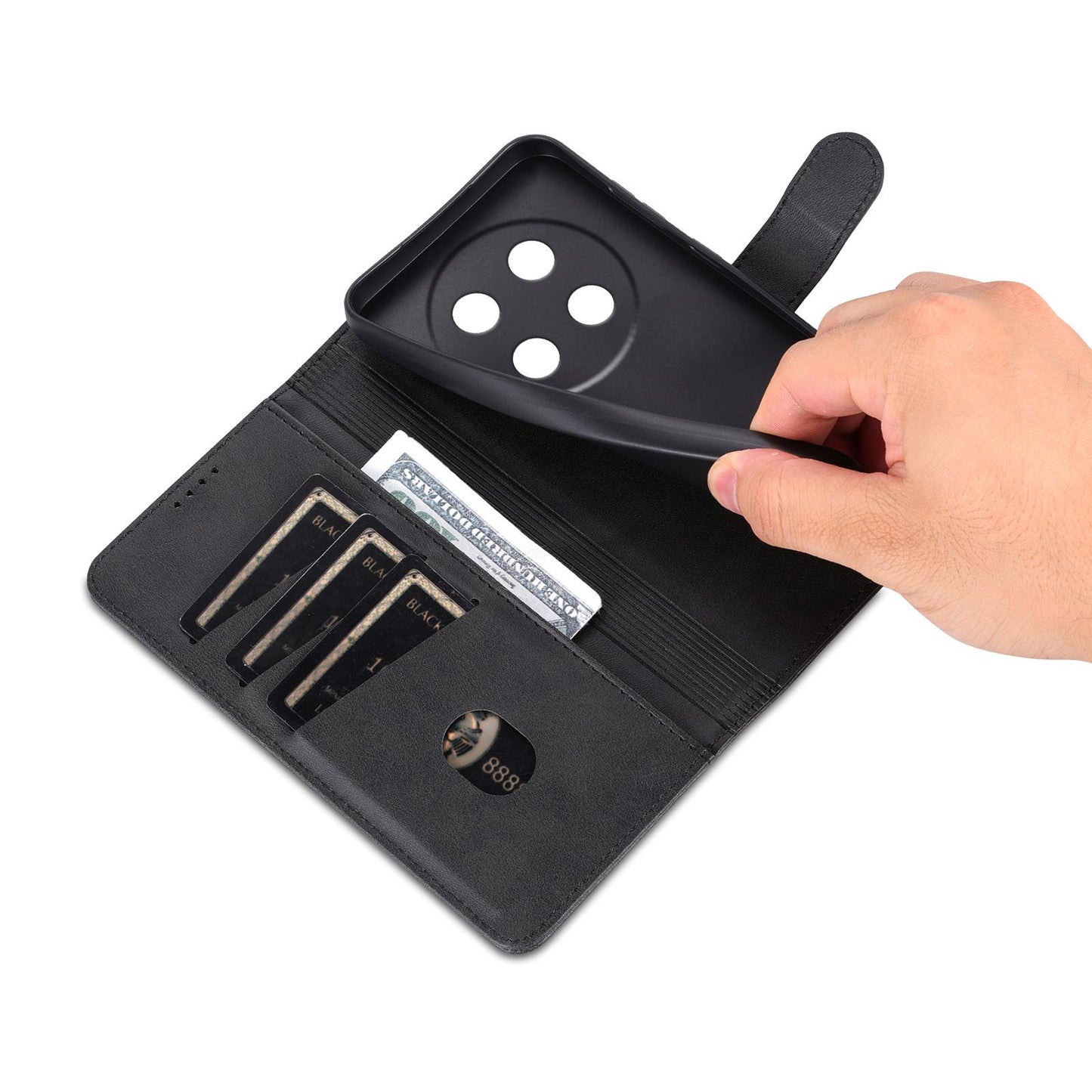 For Honor X80 Pro Max 5G AZNS Skin Feel Calf Texture Flip Leather Phone Case(Black)