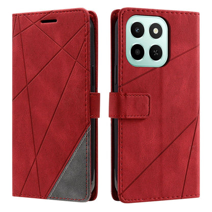 For Honor X6c / X5b / X5b Plus 4G Skin Feel Splicing Leather Phone Case(Red)