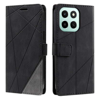 For Honor X6c / X5b / X5b Plus 4G Skin Feel Splicing Leather Phone Case(Black)