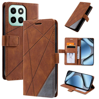 For Honor X6c / X5b / X5b Plus 4G Skin Feel Splicing Leather Phone Case(Brown)