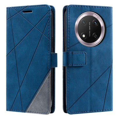 For Honor X9c / Magic7 Lite Skin Feel Splicing Leather Phone Case(Blue)