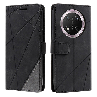 For Honor X9c / Magic7 Lite Skin Feel Splicing Leather Phone Case(Black)