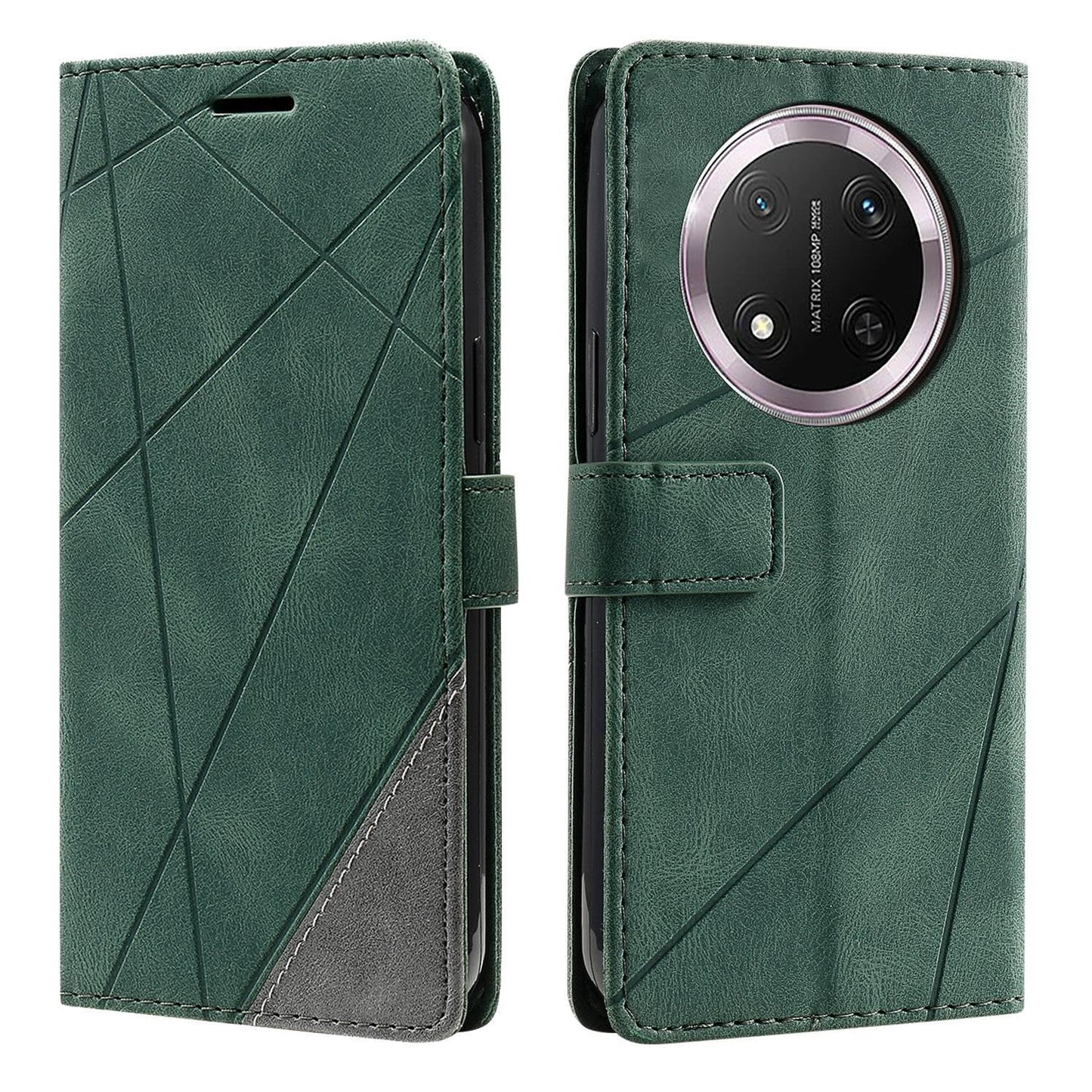 For Honor X9c / Magic7 Lite Skin Feel Splicing Leather Phone Case(Green)