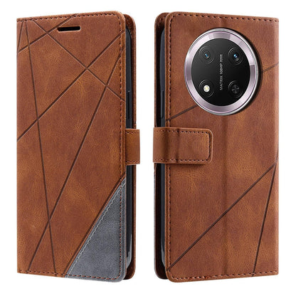 For Honor X9c / Magic7 Lite Skin Feel Splicing Leather Phone Case(Brown)