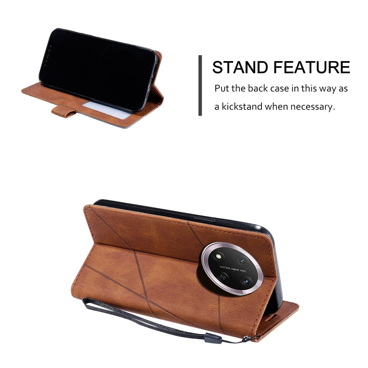 For Honor X9c / Magic7 Lite Skin Feel Splicing Leather Phone Case(Brown)