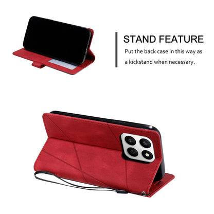 For Honor 400 Smart / X7d 5G Skin Feel Splicing Leather Phone Case(Red)