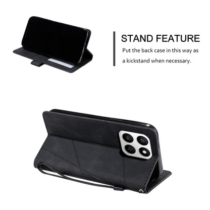 For Honor 400 Smart / X7d 5G Skin Feel Splicing Leather Phone Case(Black)