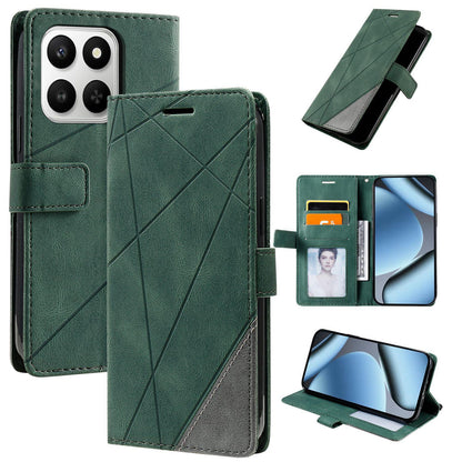 For Honor 400 Smart / X7d 5G Skin Feel Splicing Leather Phone Case(Green)