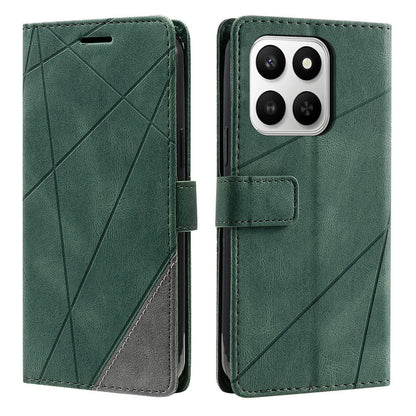 For Honor 400 Smart / X7d 5G Skin Feel Splicing Leather Phone Case(Green)