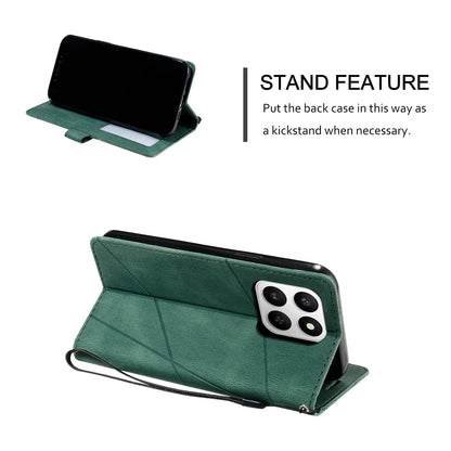 For Honor 400 Smart / X7d 5G Skin Feel Splicing Leather Phone Case(Green)