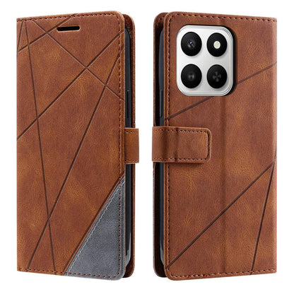 For Honor 400 Smart / X7d 5G Skin Feel Splicing Leather Phone Case(Brown)
