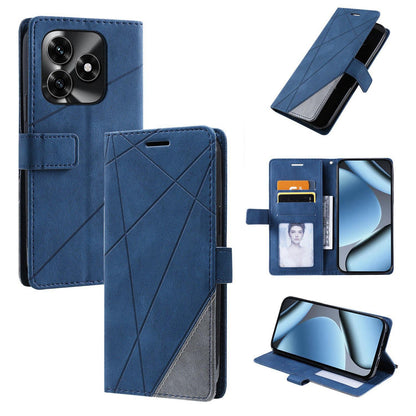 For Honor X5c / X5c Plus 4G / Play 10A 4G Skin Feel Splicing Leather Phone Case(Blue)