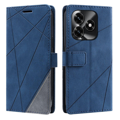 For Honor X5c / X5c Plus 4G / Play 10A 4G Skin Feel Splicing Leather Phone Case(Blue)