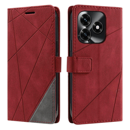 For Honor X5c / X5c Plus 4G / Play 10A 4G Skin Feel Splicing Leather Phone Case(Red)