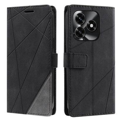 For Honor X5c / X5c Plus 4G / Play 10A 4G Skin Feel Splicing Leather Phone Case(Black)