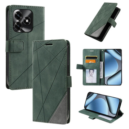 For Honor X5c / X5c Plus 4G / Play 10A 4G Skin Feel Splicing Leather Phone Case(Green)