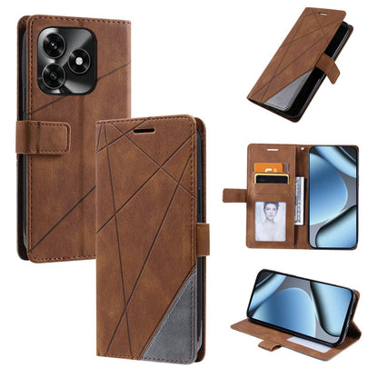 For Honor X5c / X5c Plus 4G / Play 10A 4G Skin Feel Splicing Leather Phone Case(Brown)