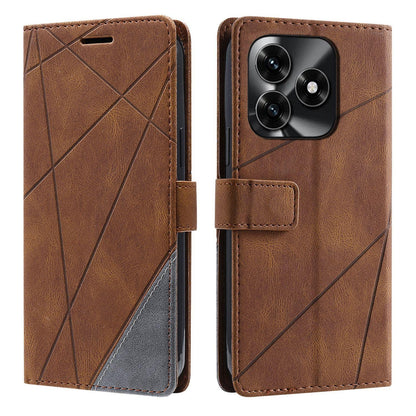 For Honor X5c / X5c Plus 4G / Play 10A 4G Skin Feel Splicing Leather Phone Case(Brown)