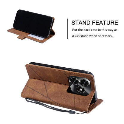 For Honor X5c / X5c Plus 4G / Play 10A 4G Skin Feel Splicing Leather Phone Case(Brown)
