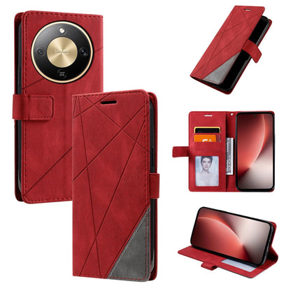 For Honor X9d / Magic8 Lite Skin Feel Splicing Leather Phone Case(Red)