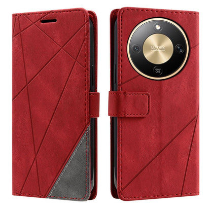 For Honor X9d / Magic8 Lite Skin Feel Splicing Leather Phone Case(Red)