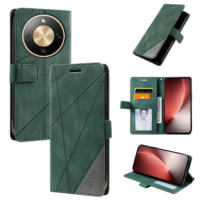 For Honor X9d / Magic8 Lite Skin Feel Splicing Leather Phone Case(Green)