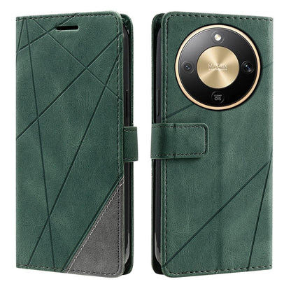 For Honor X9d / Magic8 Lite Skin Feel Splicing Leather Phone Case(Green)