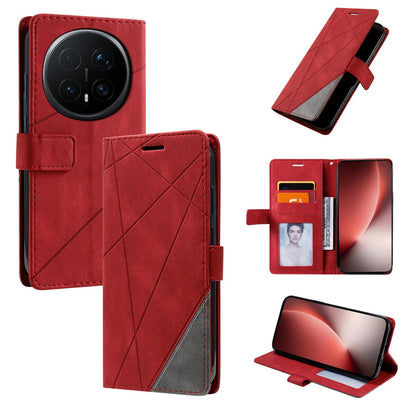 For Honor Magic8 Pro Skin Feel Splicing Leather Phone Case(Red)