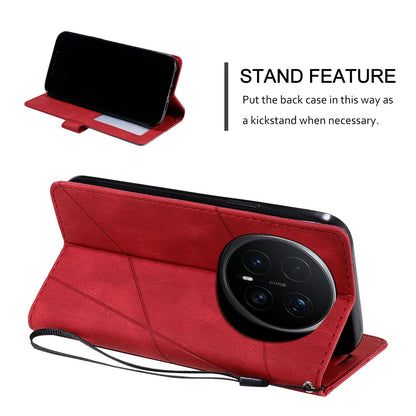 For Honor Magic8 Pro Skin Feel Splicing Leather Phone Case(Red)