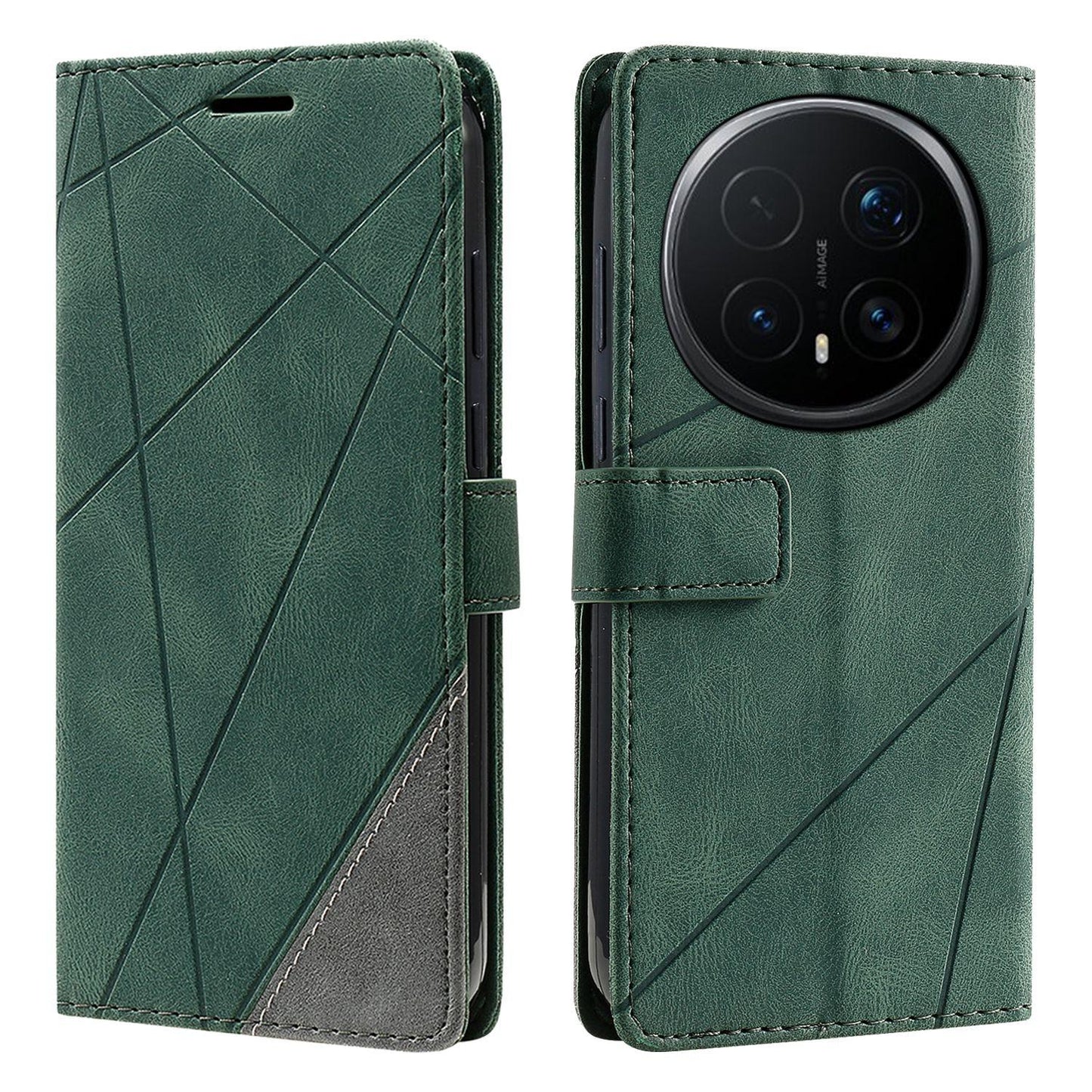 For Honor Magic8 Pro Skin Feel Splicing Leather Phone Case(Green)