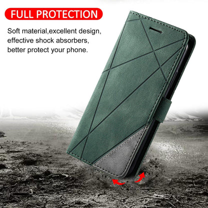 For Honor Magic8 Pro Skin Feel Splicing Leather Phone Case(Green)