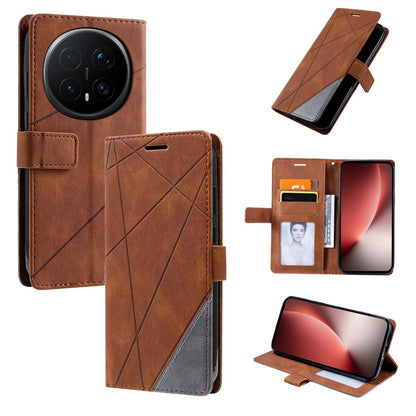 For Honor Magic8 Pro Skin Feel Splicing Leather Phone Case(Brown)
