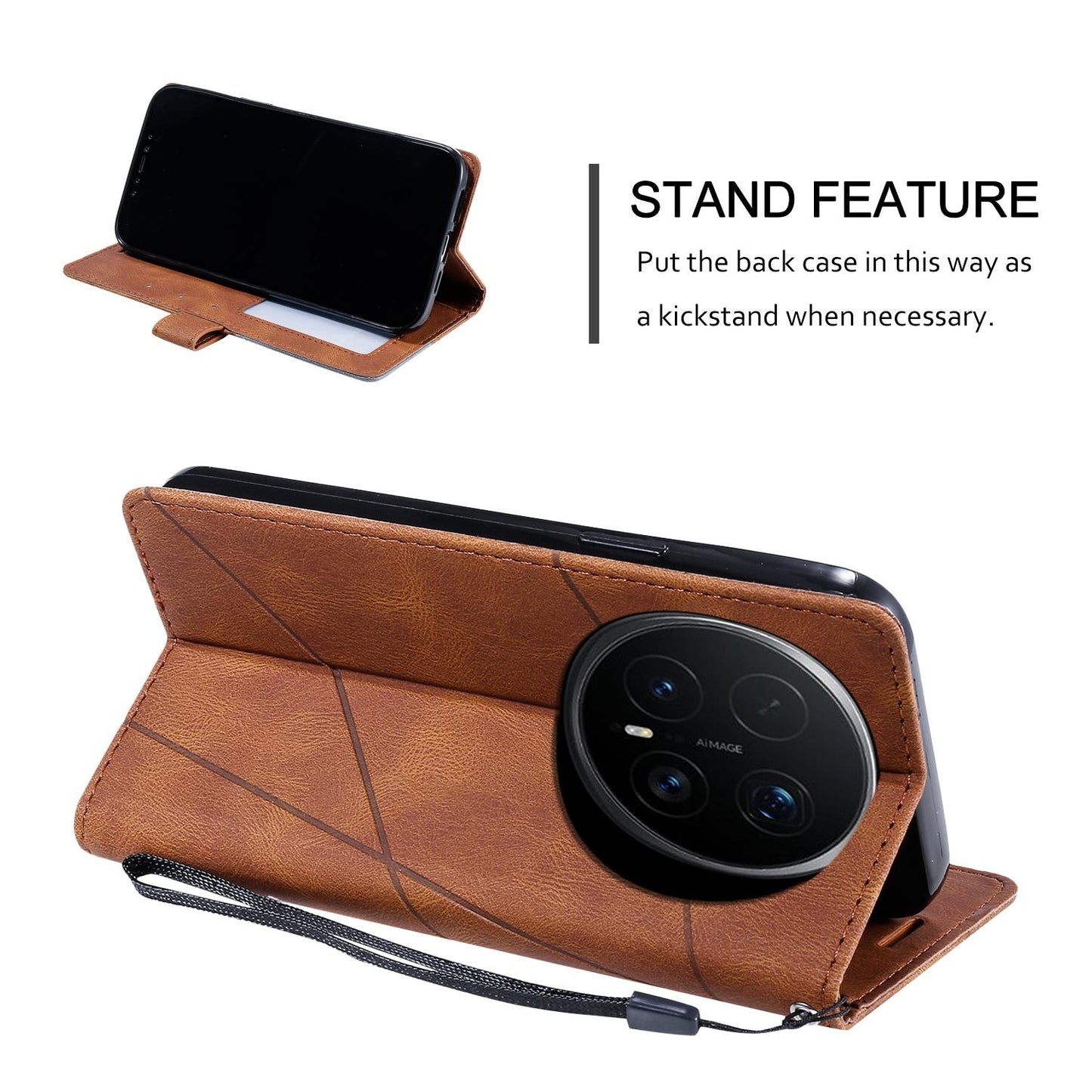 For Honor Magic8 Pro Skin Feel Splicing Leather Phone Case(Brown)